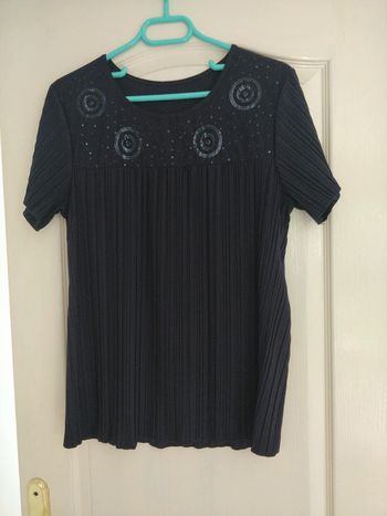 Tee shirt fluide bleu marine