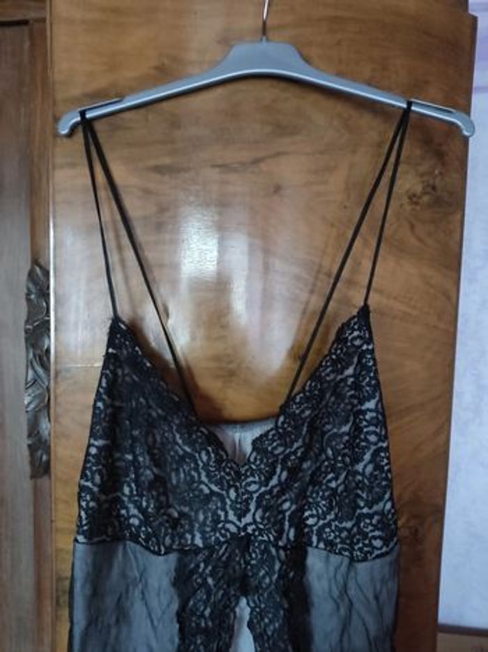 nuisette grise dentelle noire 46/48 - photo numéro 3