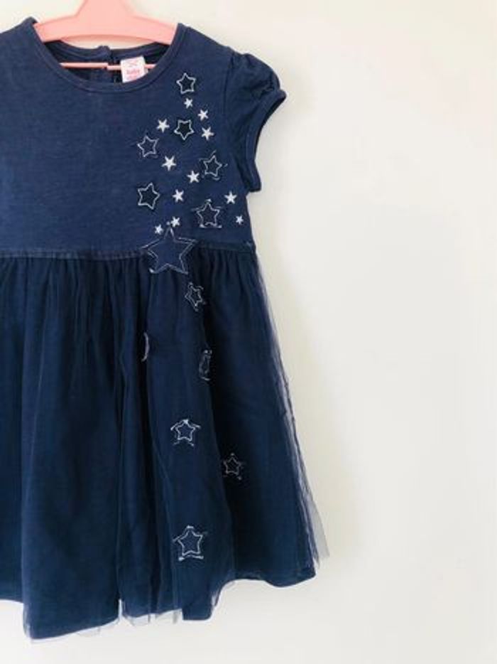 Robe bleue fille 92 cm étoiles voiles tulle - photo numéro 2