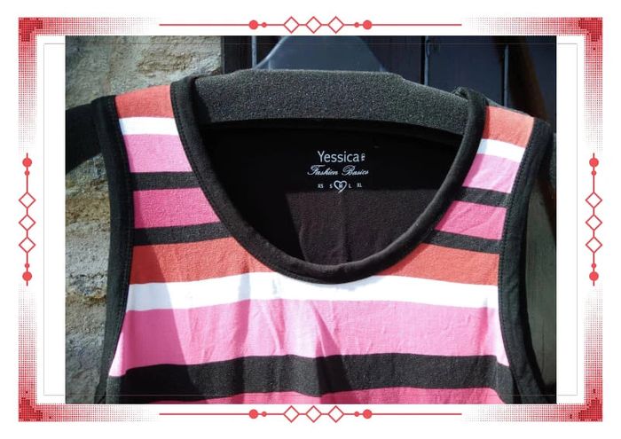 Robe rayée rose-rouge-blanc et noir - photo numéro 3