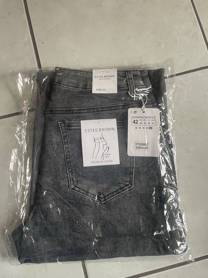 Jean gris taille haute - photo numéro 3