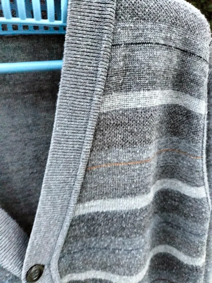 Cardigan homme gris avec rayure taille xl - photo numéro 2