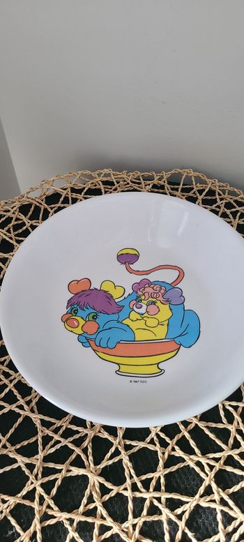 Assiette Popples TCFC Plastorex 1987 Vintage