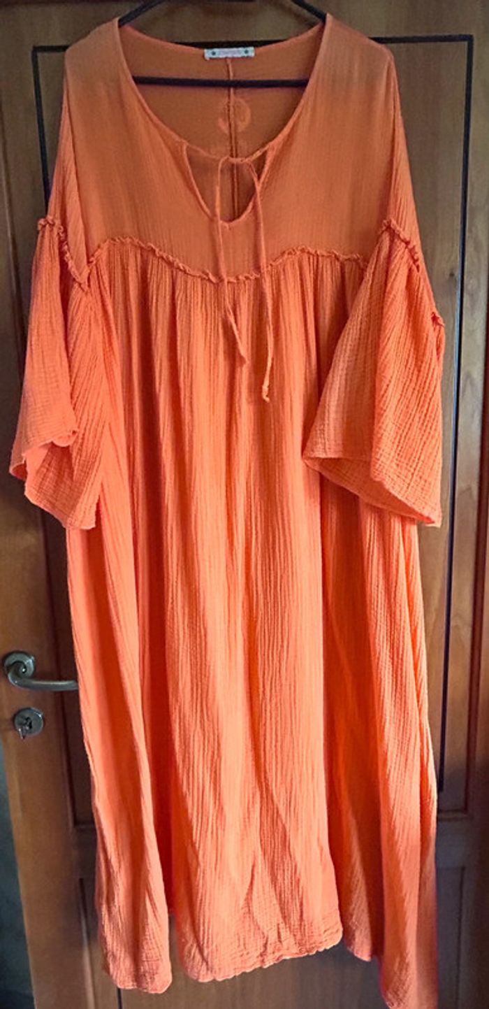 Robe longue été orange Chantal B taille unique