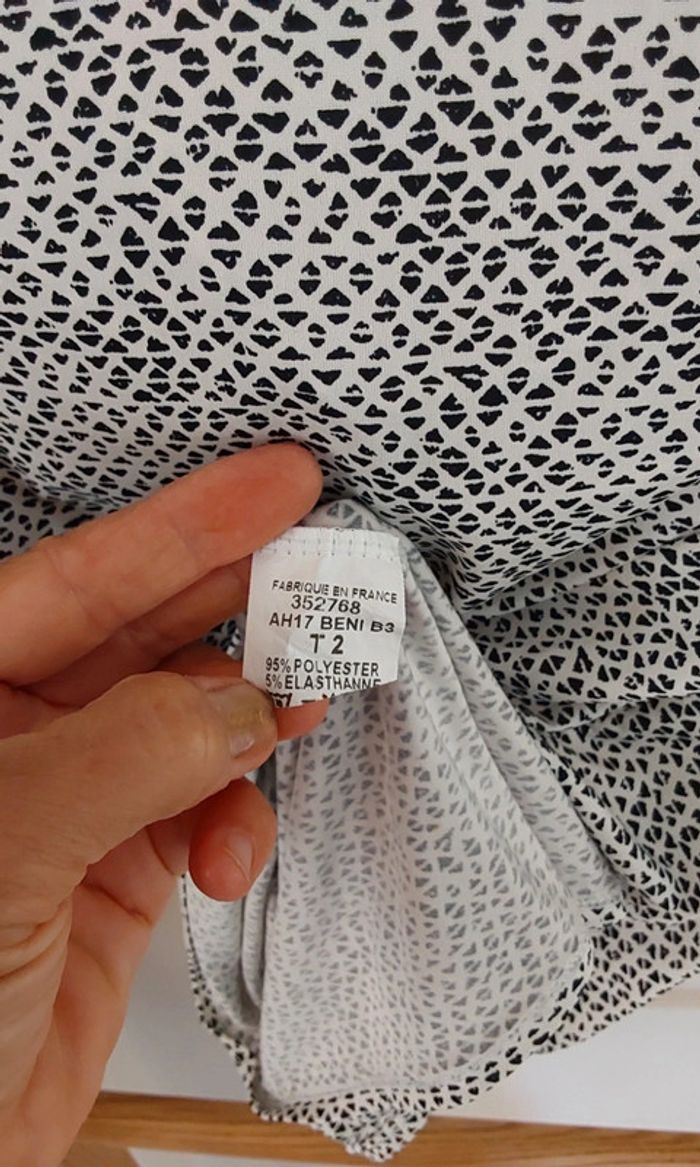 Débardeur imprimé blanc noir T 38 - photo numéro 7