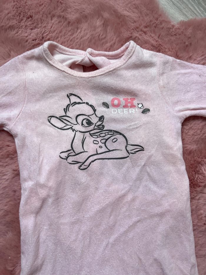 Pyjama velour bébé fille bambi 6 mois - photo numéro 2
