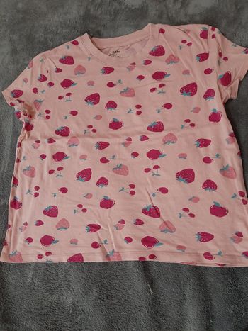 T-shirt rose fruits 10ans