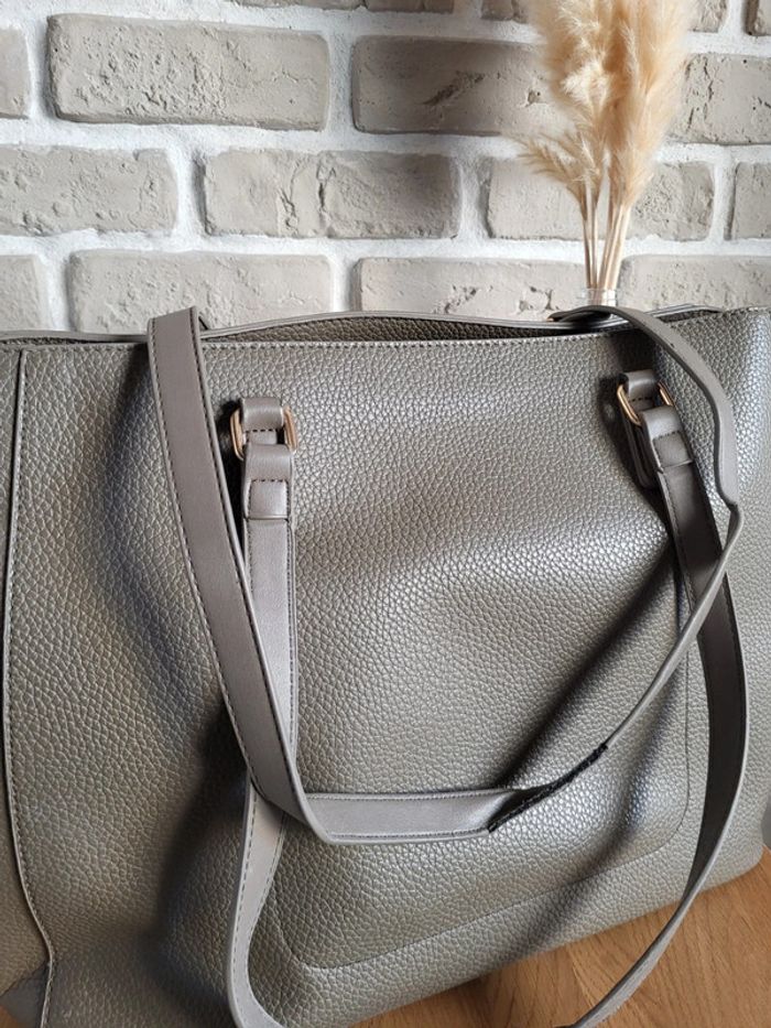 Grand sac cabas Valentino gris taupe Superman - photo numéro 11