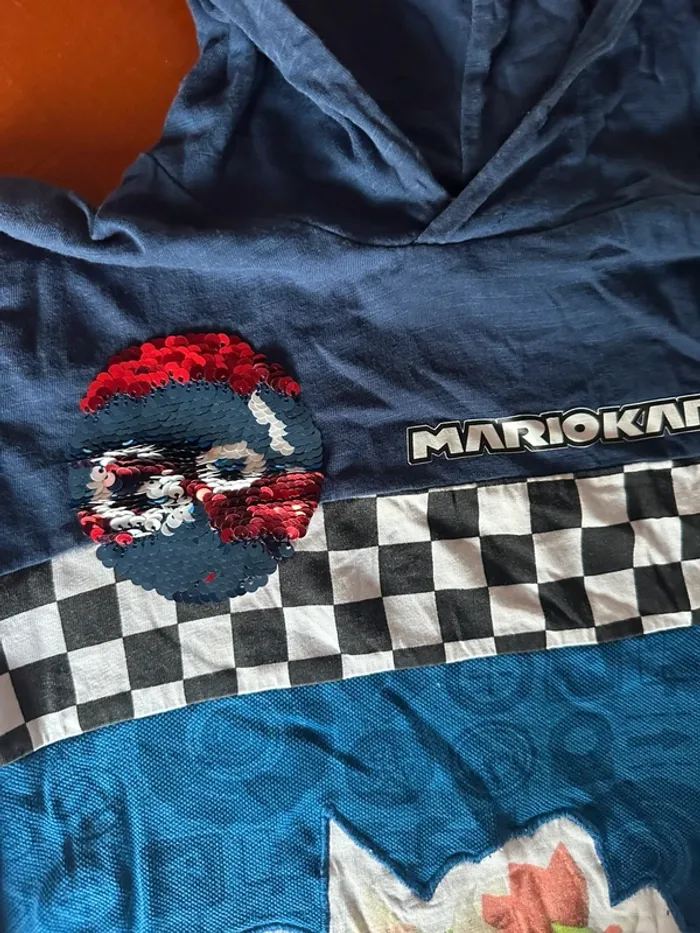 Teeshirt à capuche desigual mario kart 5/6 ans - photo numéro 3