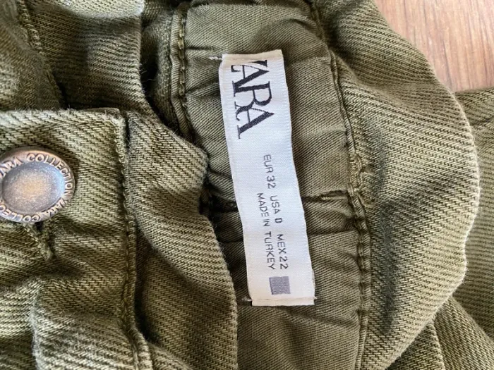 Jean pantalon kaki taille xxs 32 Zara - photo numéro 6