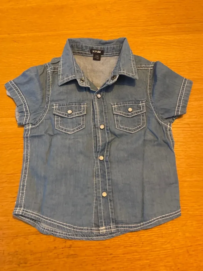 Chemise jeans manche courtes 12 mois fille