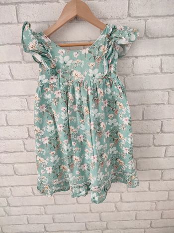 Robe Doublée Imprimé Liberty Menthe – 6 ans