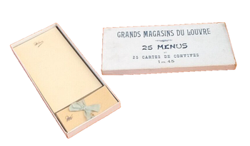 Années 1900  Grands Magasins du Louvre 25 Menus et 25 cartes de convives  -