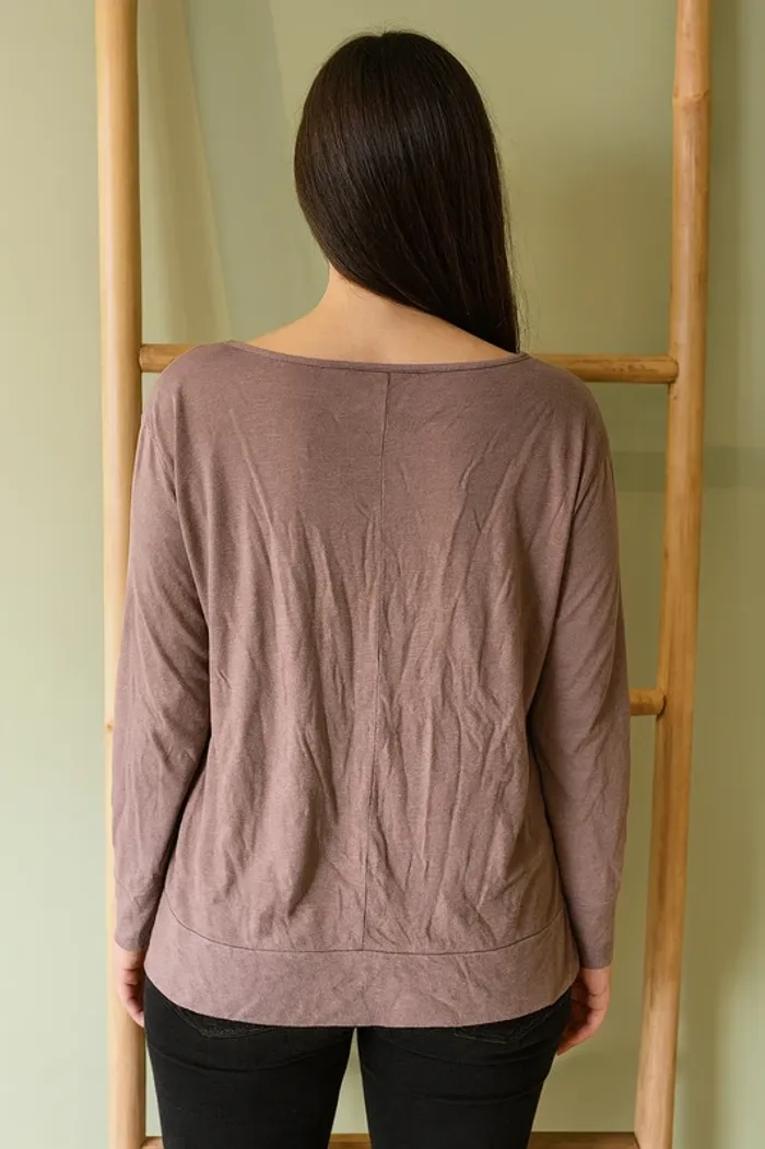 Haut manches longues femme Etam couleur mauve – Taille 38 - photo numéro 2