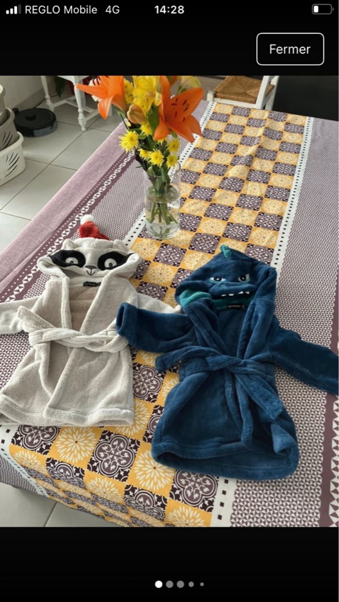 Lot 2 robes de chambre 9 mois