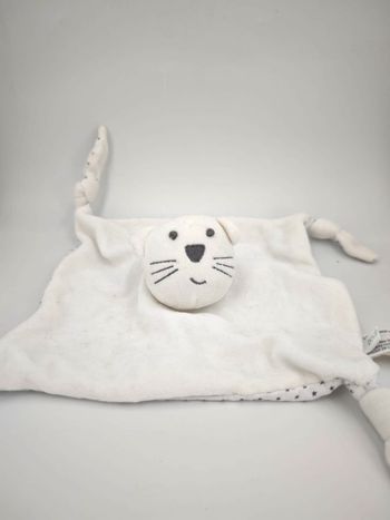Doudou Plat Chat Blanc Bout'Chou