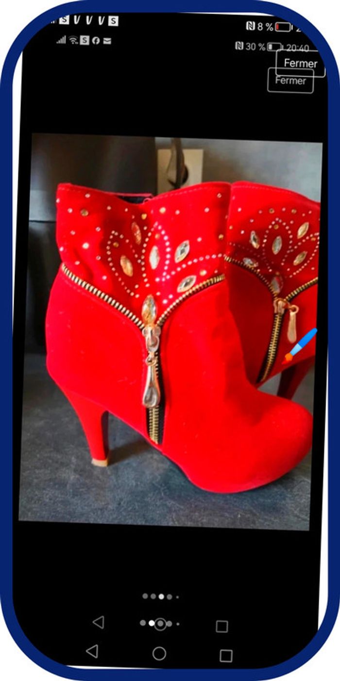 superbe bottine rouge neuve taille 36