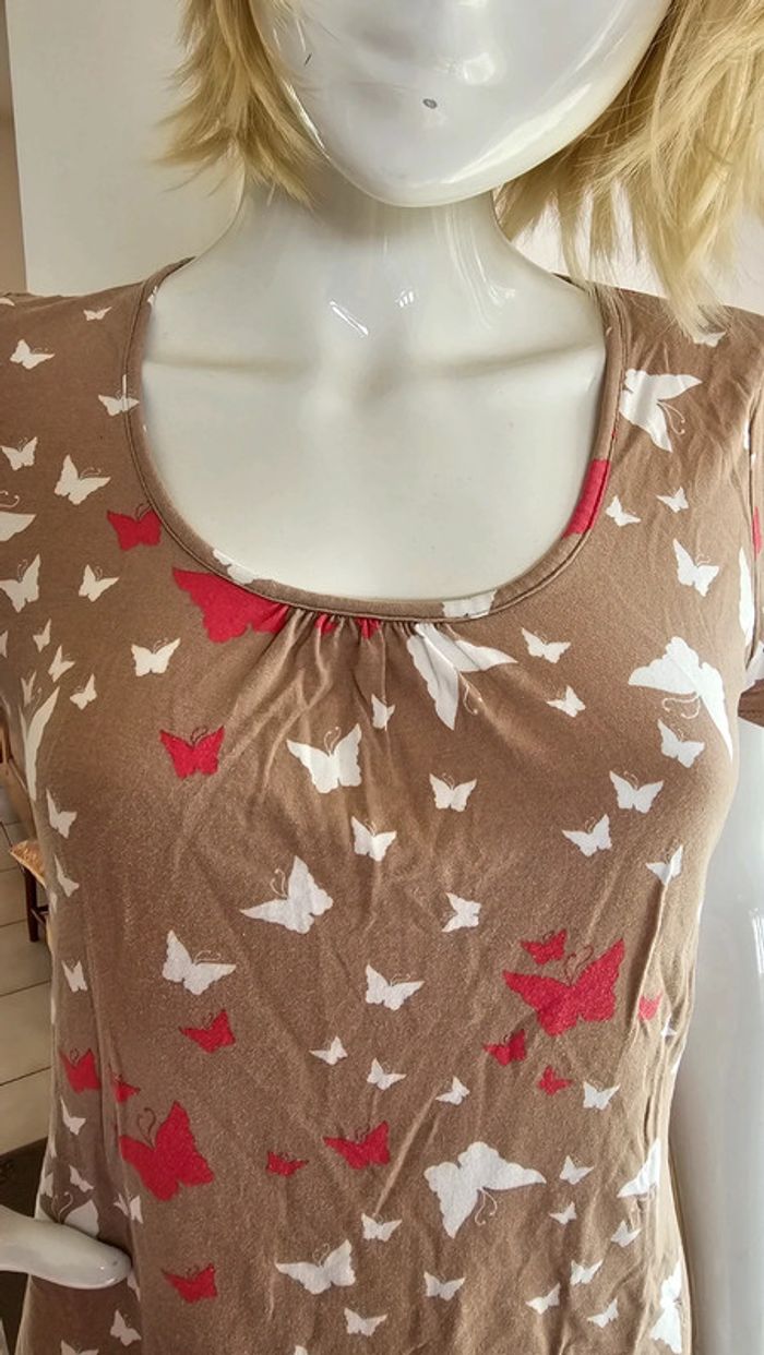 T shirt motif papillons Burton taille M - photo numéro 3