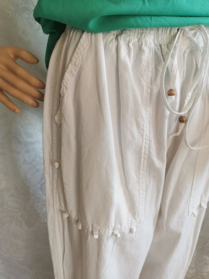 Pantalon détente blanc. Taille 38. Coton house - photo numéro 3