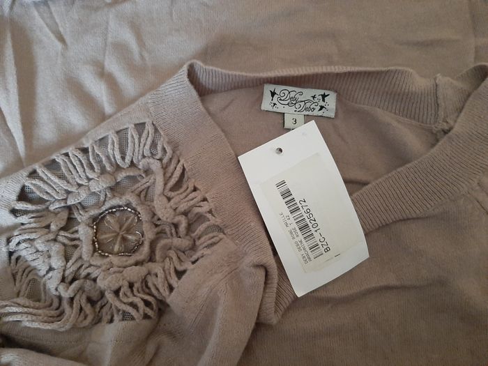 DEBY DEBO - Pull Maille taupe T.42 - photo numéro 6