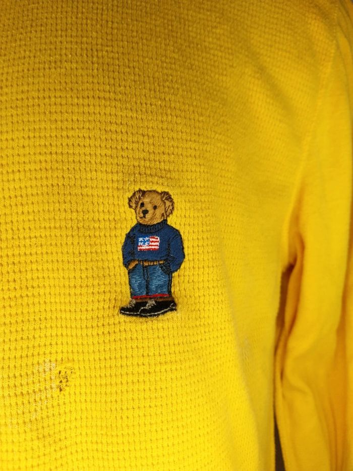 Col rond/crewneck/nid d'abeille ralph Lauren bear taille L - photo numéro 2