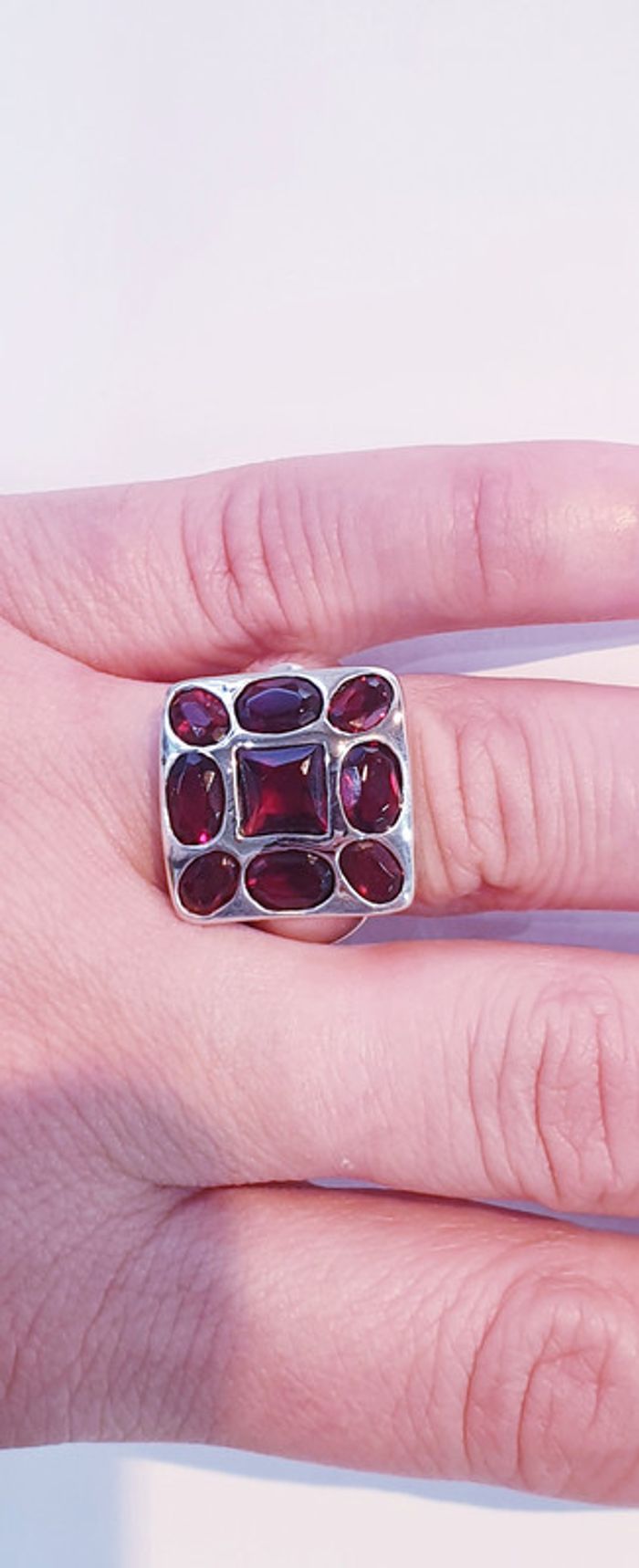Superbe bague argent 925 et grenats - photo numéro 7