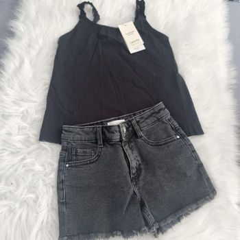 Neuf ⚘️⚘️😍🤩ensemble debardeur et short en jeans 9 ans fille😍🤩🩷🩷🩷