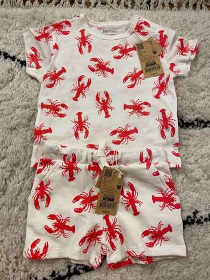 Ensemble été Monoprix boutchou neuf bébé garçon taille 18 mois