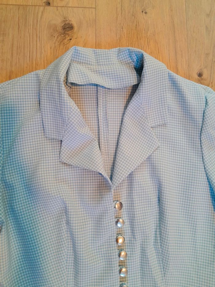 Blazer vichy manches courtes vintage - photo numéro 2