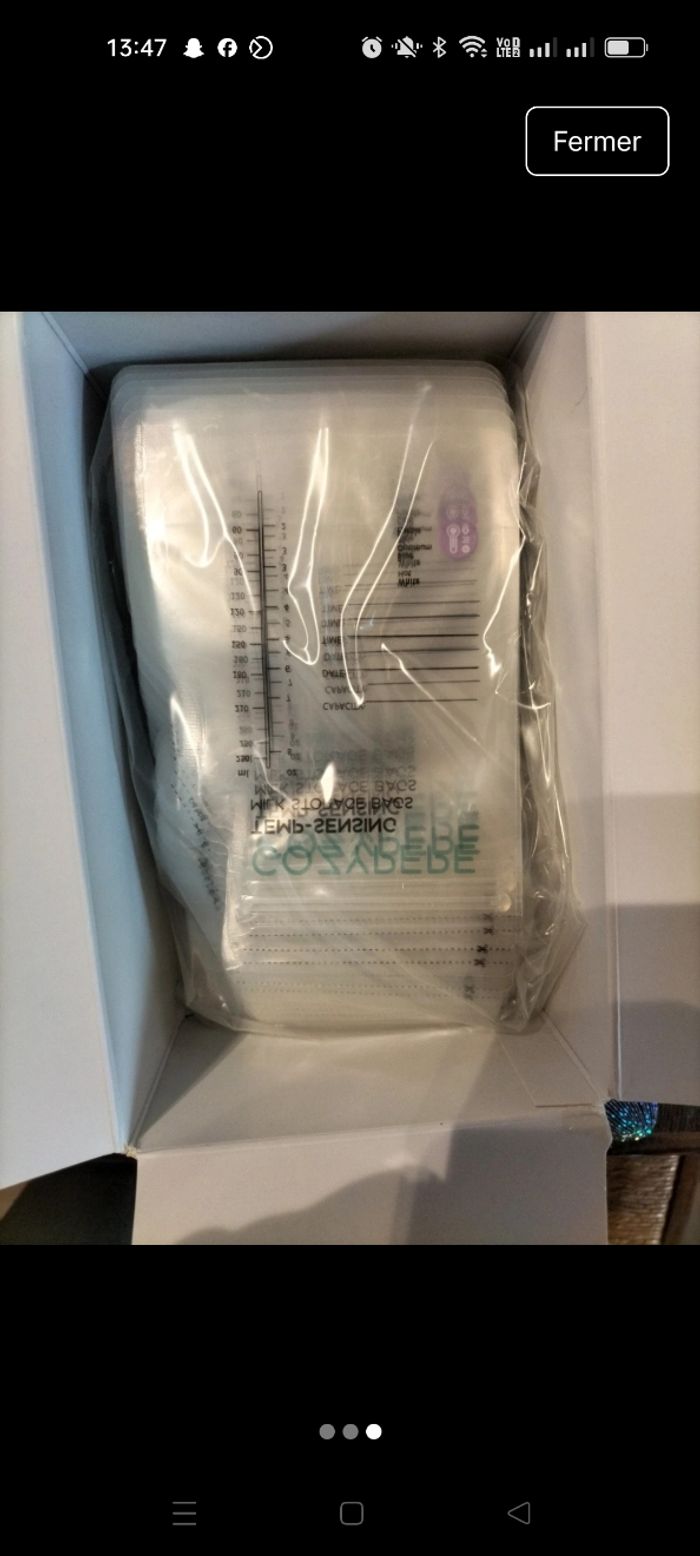 Momcozy s12 plus sachet conservation lait - photo numéro 2