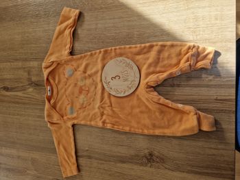 Pyjama sans pied orange - 3 mois
