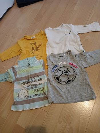 Lot 6 t-shirt manches longues - 6 mois