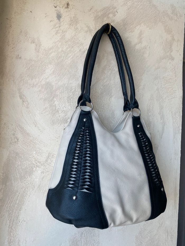 Sac bicolore similicuir