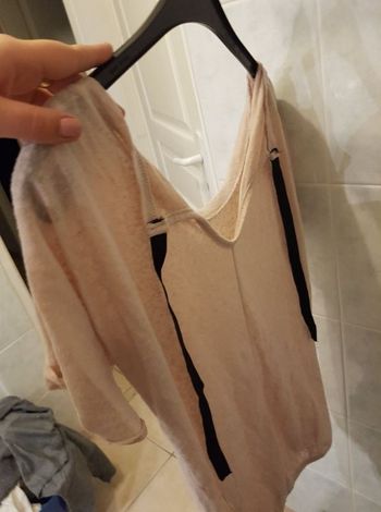 Pull beige, nœud au dos Taille 1