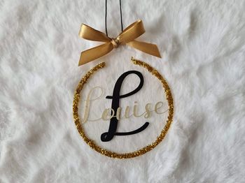 Boule de Noël personnalisée Prenom + initiale