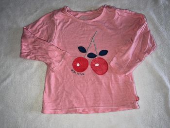 T-shirt /rayer rouge et blanc 18 mois obaïbi
