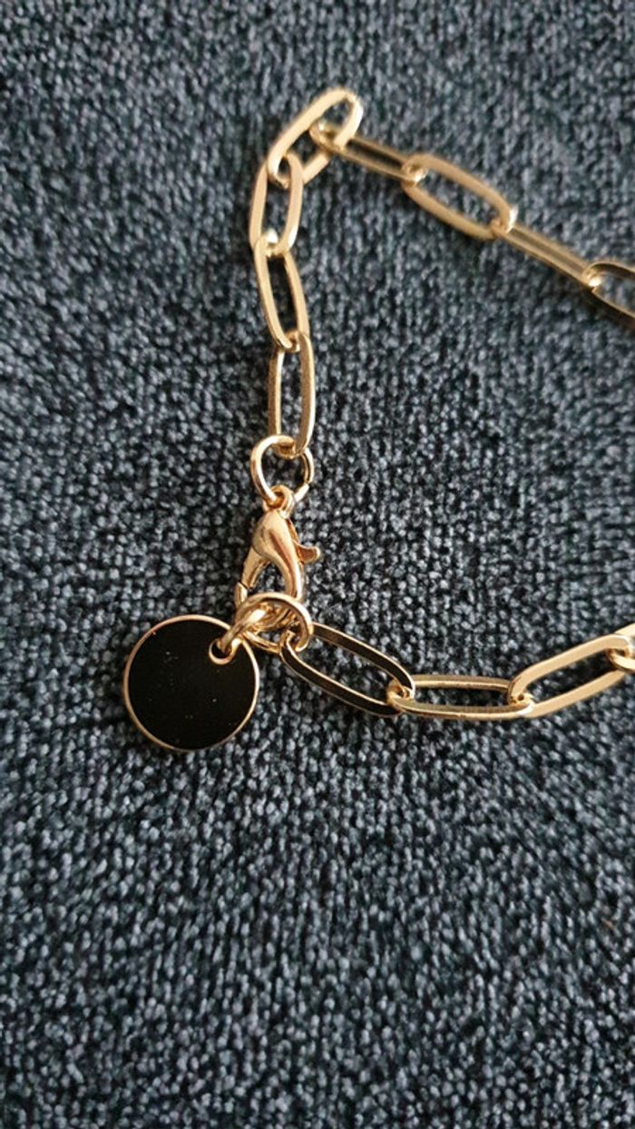 Neuf bracelet doré type gourmette - photo numéro 2