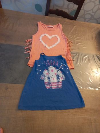 Débardeur été cœur frange