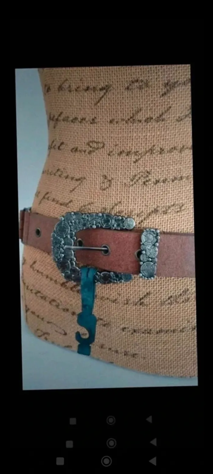 Ceinture marron trois rangs 90 cm femme - photo numéro 3