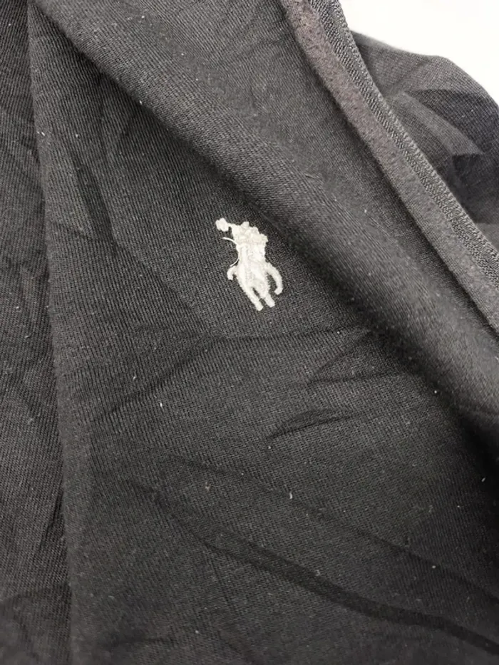 Sweat capuche homme Ralph Lauren taille S zippé noir logo blanc excellent état - bouloches - photo numéro 11