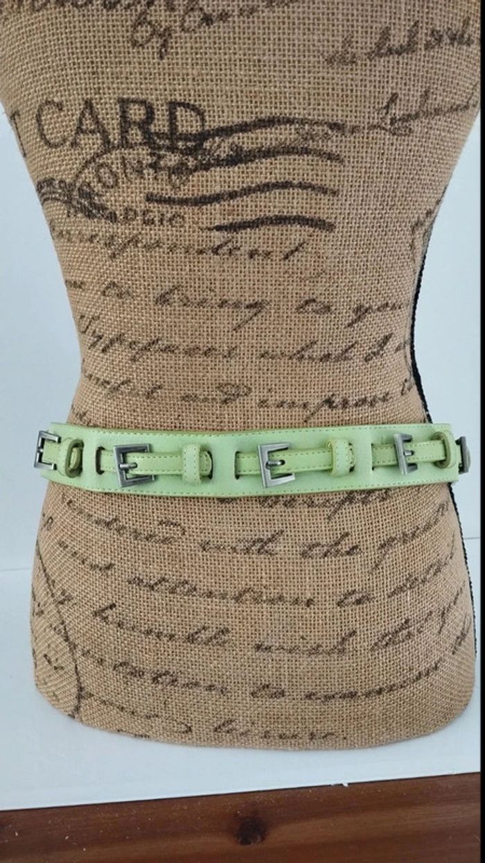 Ceinture verte multi boucles 90 cm femme - photo numéro 6