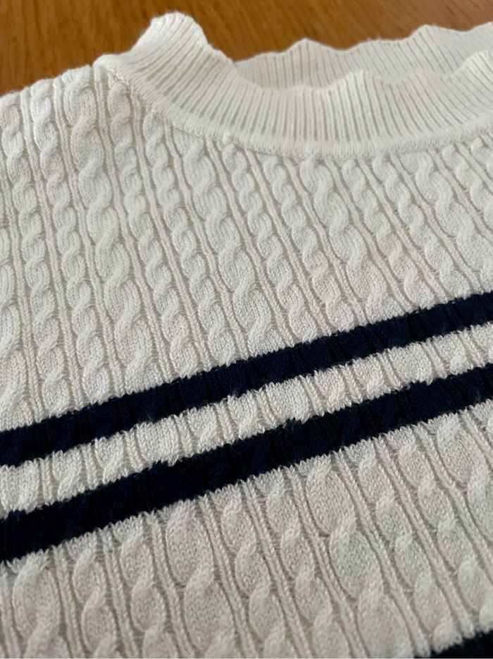 Pull fin à rayures manches 3/4 - photo numéro 3