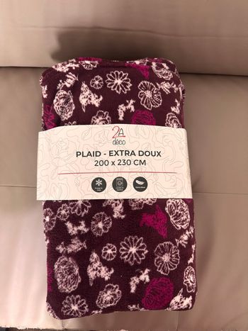 Plaid  Fleuri et violet  très doux , 200 × 230 cm