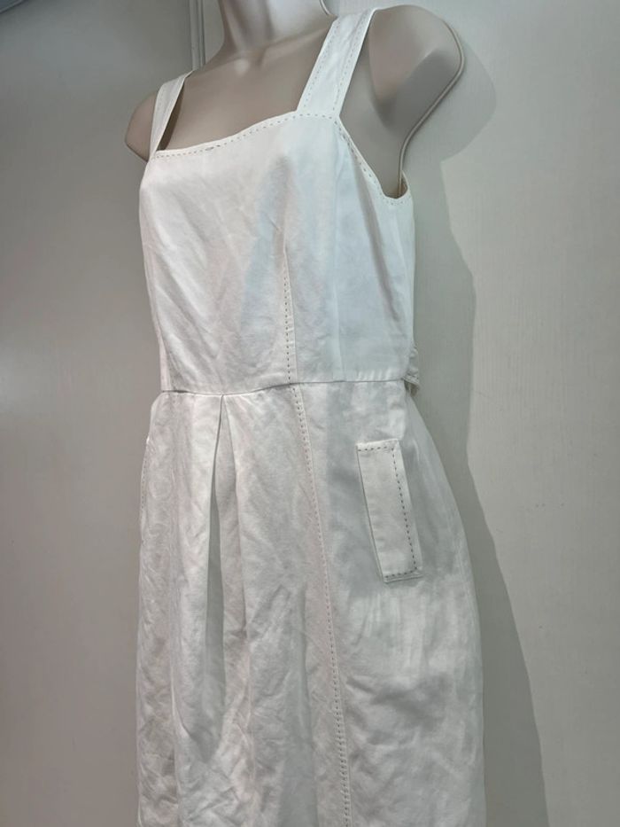 Robe blanc cassé Caroll  taille 38 lin et coton - photo numéro 3