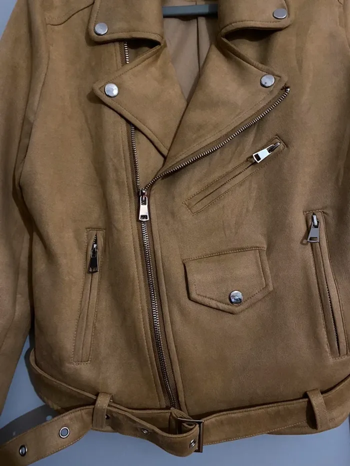 Perfecto effet daim beige - photo numéro 3