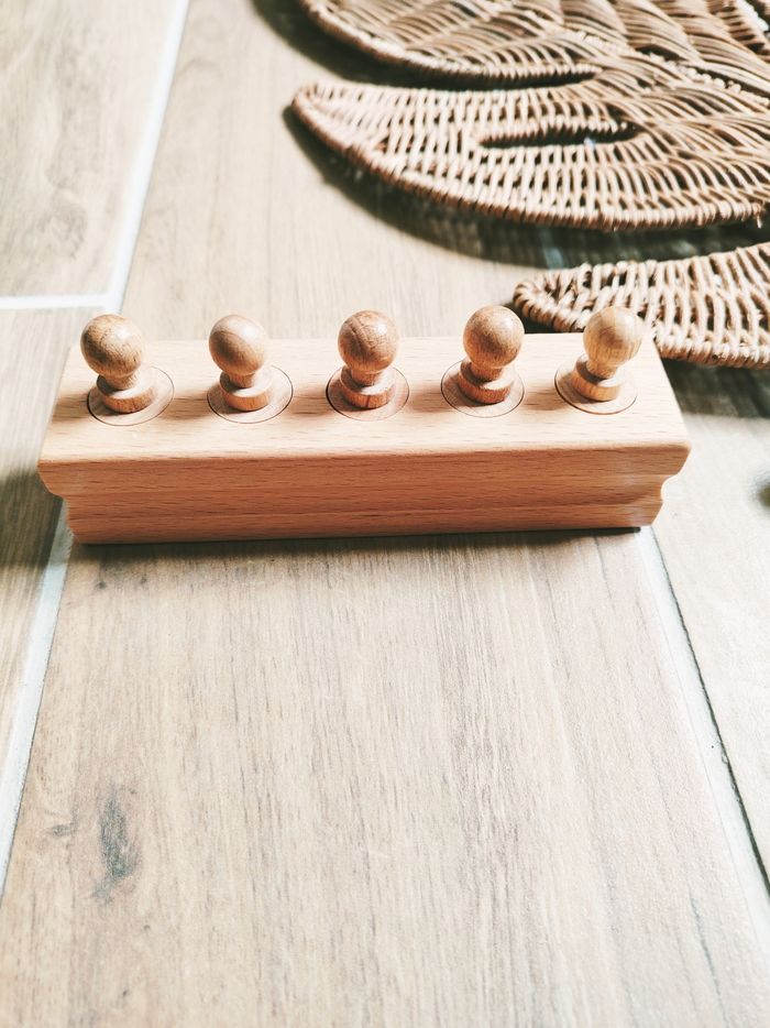 👶Bloc de cylindres-poids en bois Montessori perception dimensionnelle JB1018 - photo numéro 2