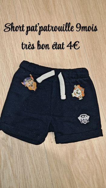 Short pat'patrouille 9mois