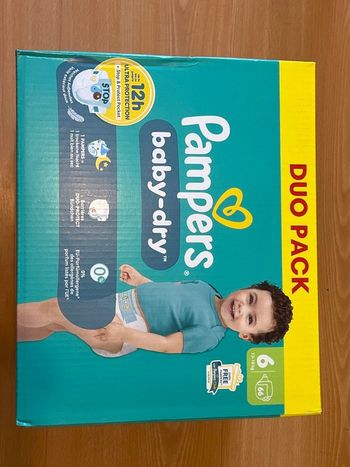 Pampers baby dry Duo pack taille 6 66couches