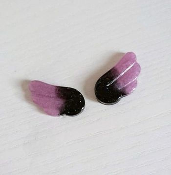 Set lot 2 magnets Fait Main sakura wings resine