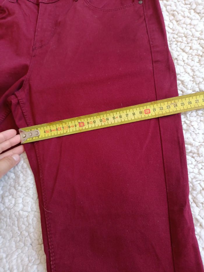 Pantalon bordeaux slim droit femme Camaïeu #vintage - photo numéro 5